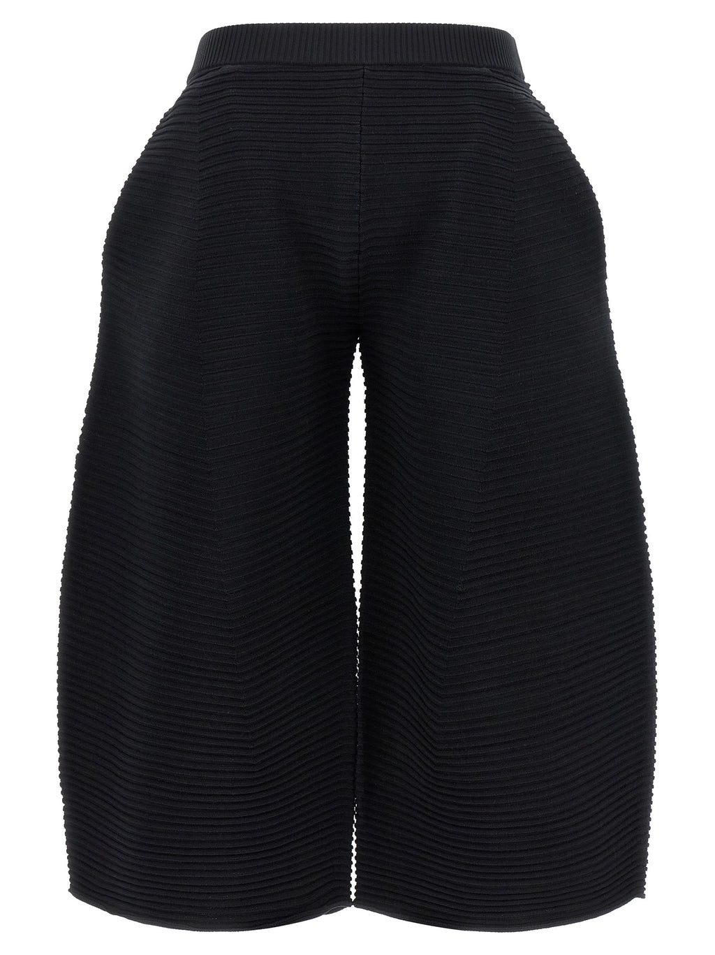 Issey Miyake Black Polyester Cropped Pants