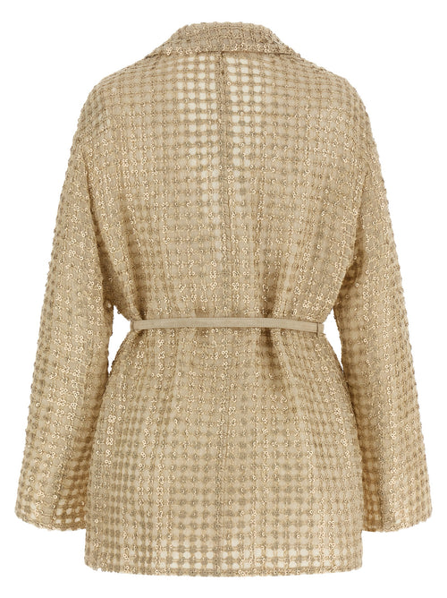 Brunello Cucinelli Beiger Seidenblazer