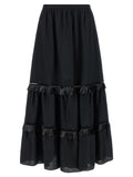 Kiton Black Linen Mini Skirt
