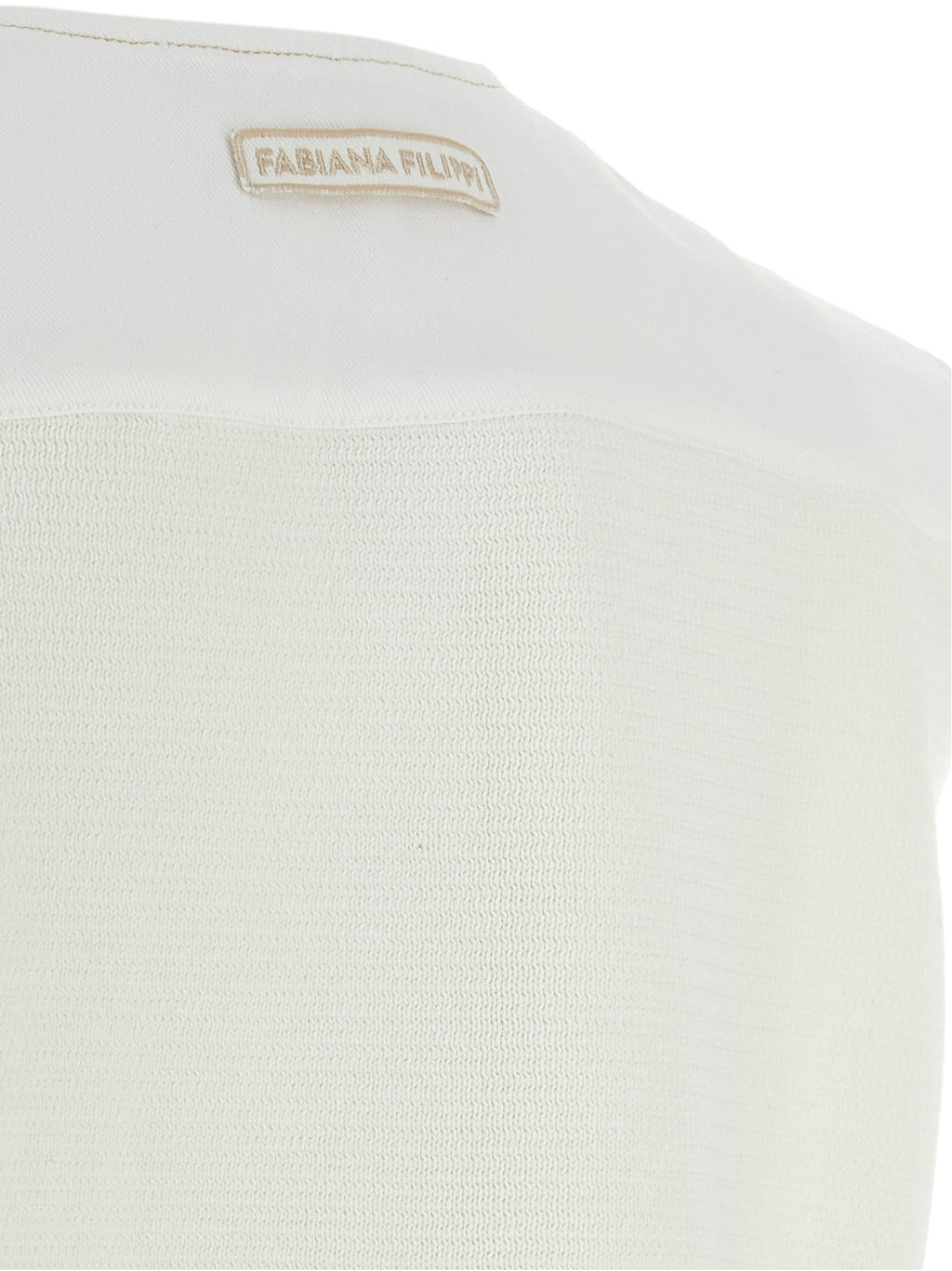 Fabiana Filippi White Cotton Sleeveless Jacket
