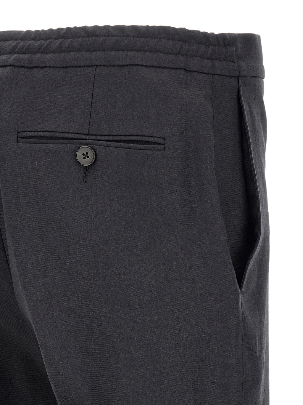 ZEGNA Blue Linen Dress Pants