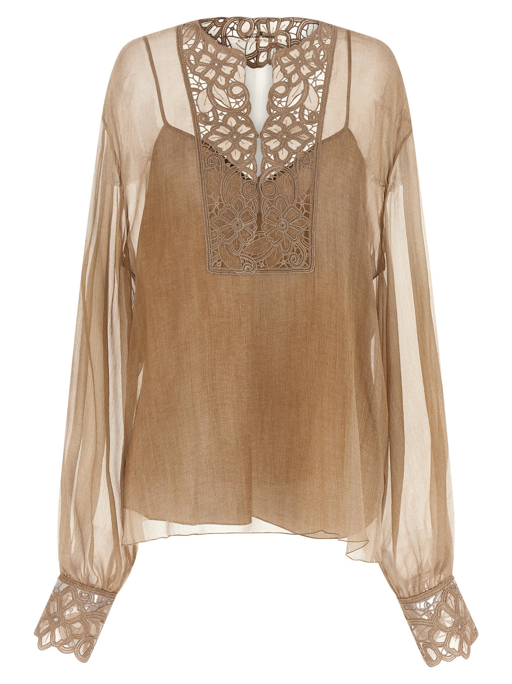Ermanno Scervino Beige Silk Blouse