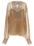 Ermanno Scervino Beige Silk Blouse