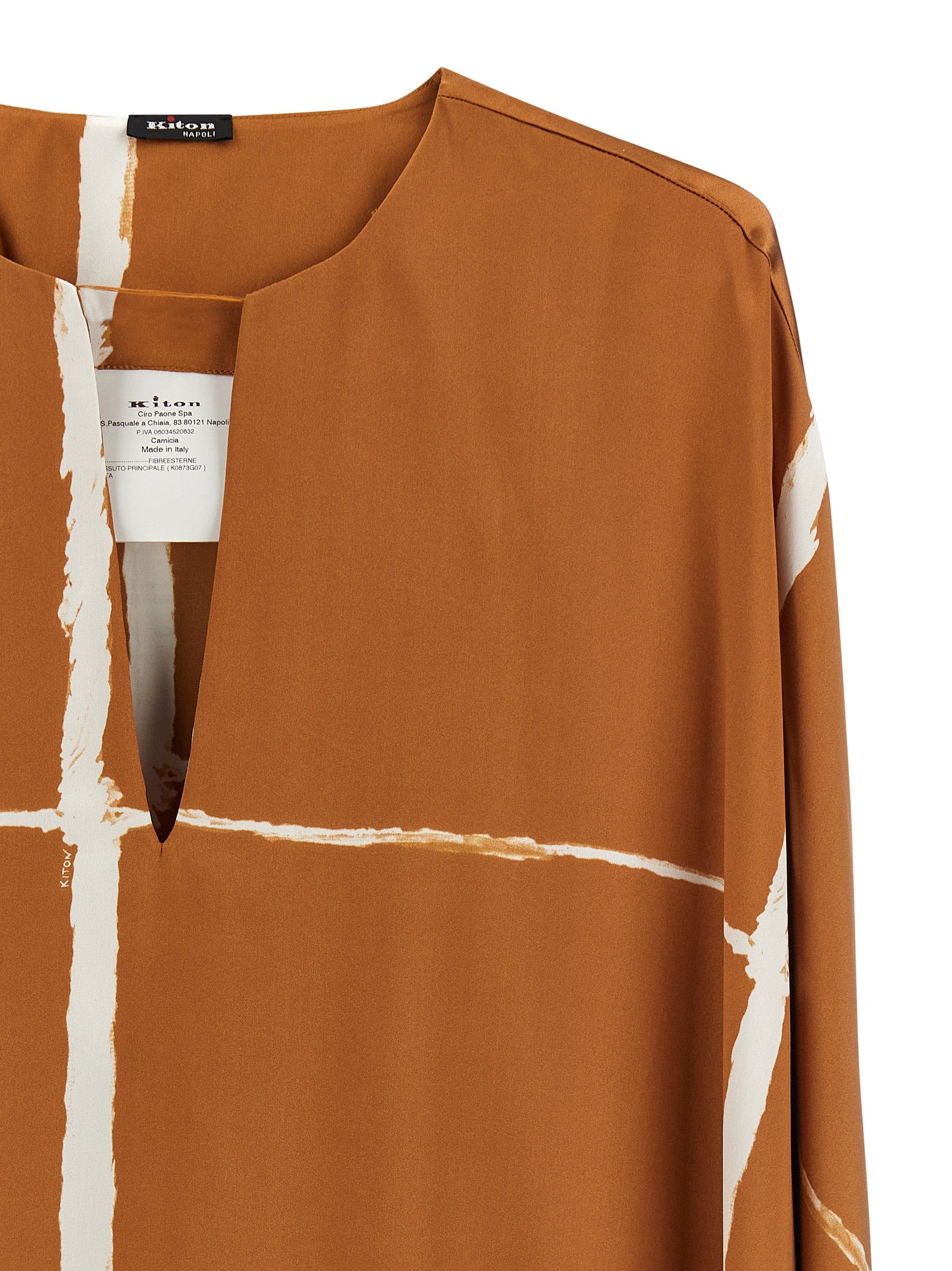Kiton Brown Silk Blouse