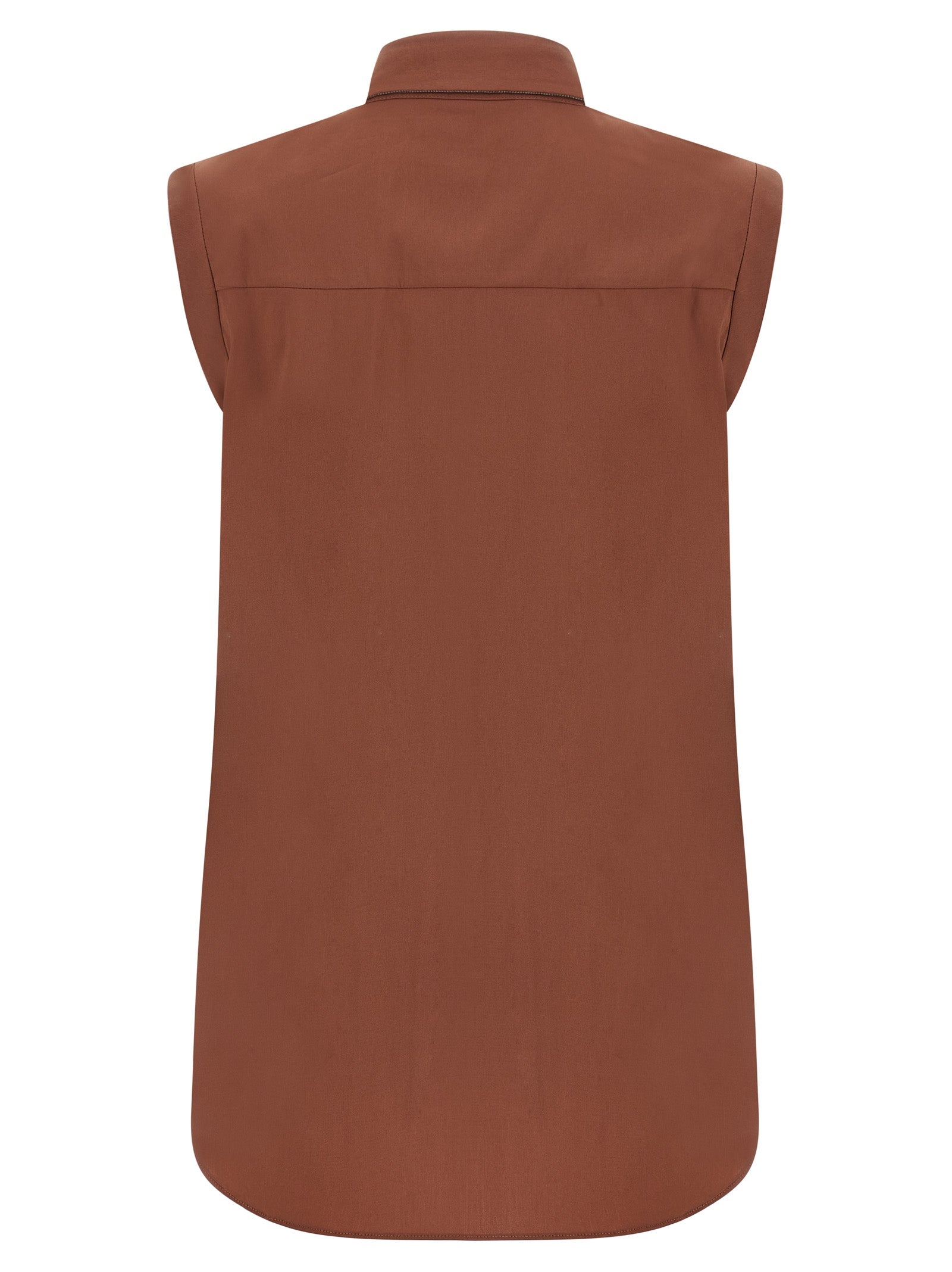 Brunello Cucinelli Brown Cotton Blouse