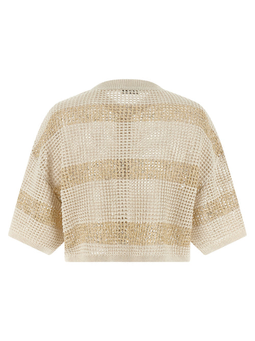 Brunello Cucinelli Beigefarbener Cardigan aus Baumwolle