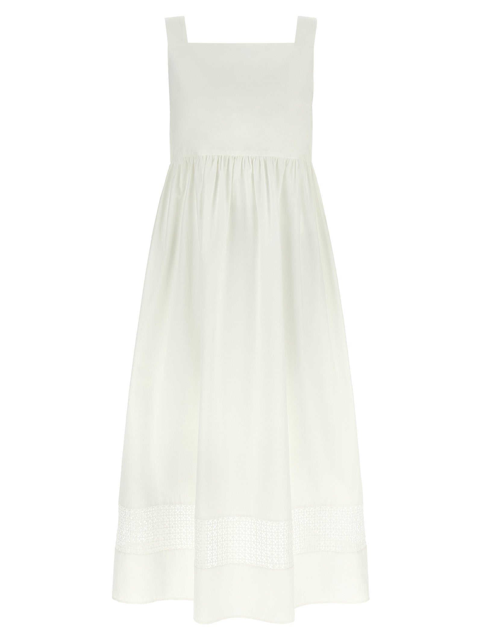 Max Mara White Cotton Long Dress