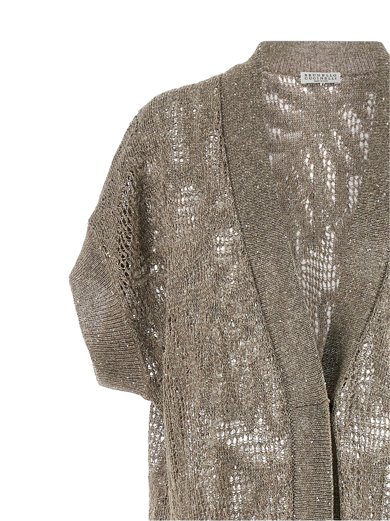 Brunello Cucinelli Brown Linen Cardigan