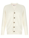 Brunello Cucinelli White Cotton Cardigan