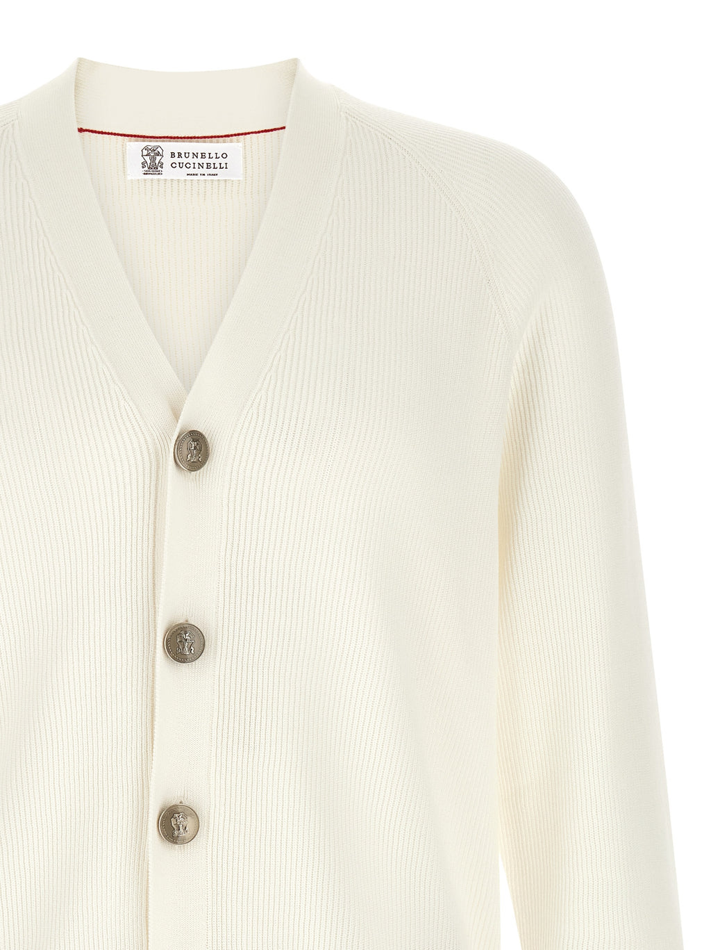 Brunello Cucinelli White Cotton Cardigan