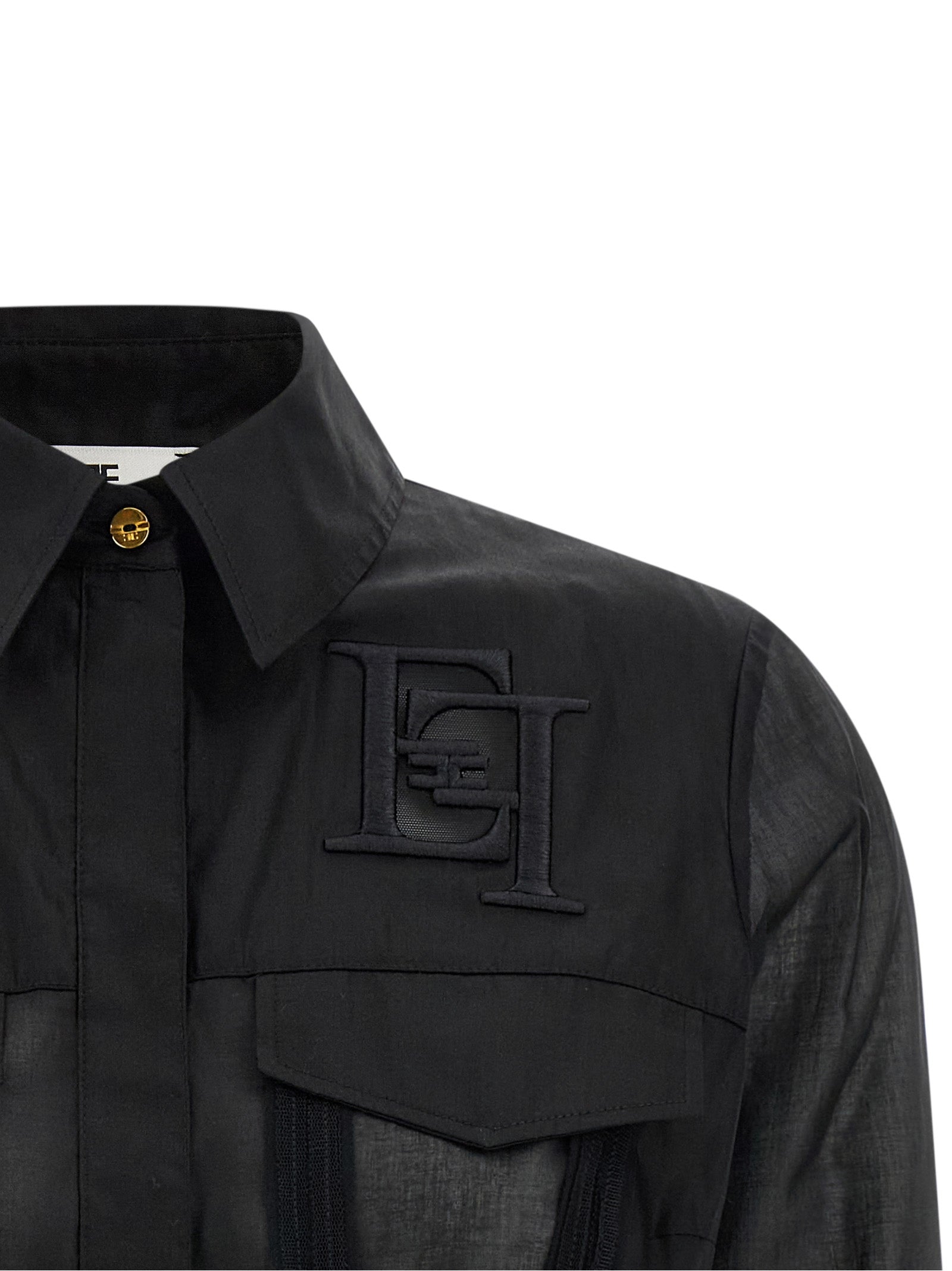Elisabetta Franchi Black Cotton Blouse