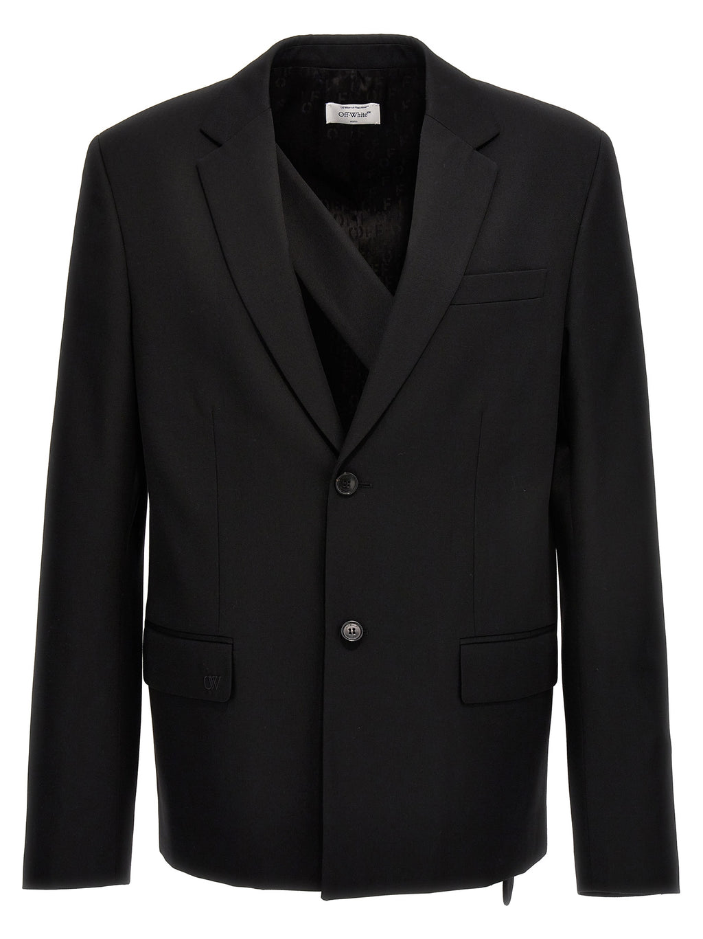 Off-White Black Wool Blazer