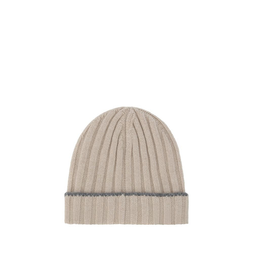 Brunello Cucinelli Beanie aus beigefarbenem Kaschmir