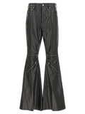 Rick Owens Black Calfskin Flared Pants