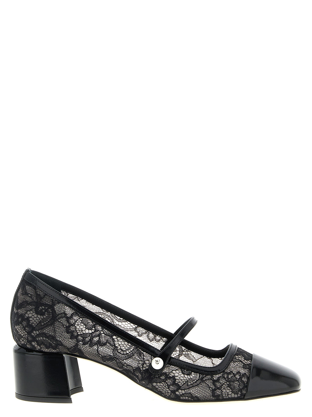 Jimmy Choo Black Tencel Mid Heel Pumps