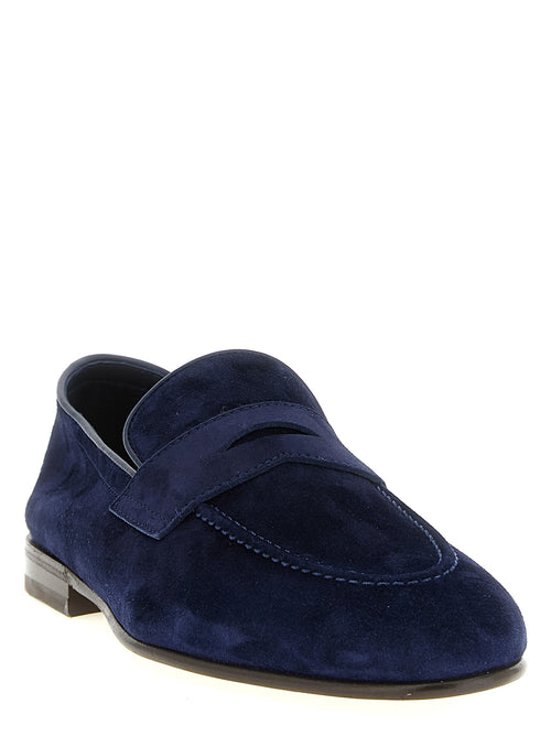 Brunello Cucinelli Slipper aus blauem Kalbsleder