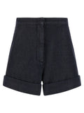 Max Mara Blue Cotton Bermuda Shorts