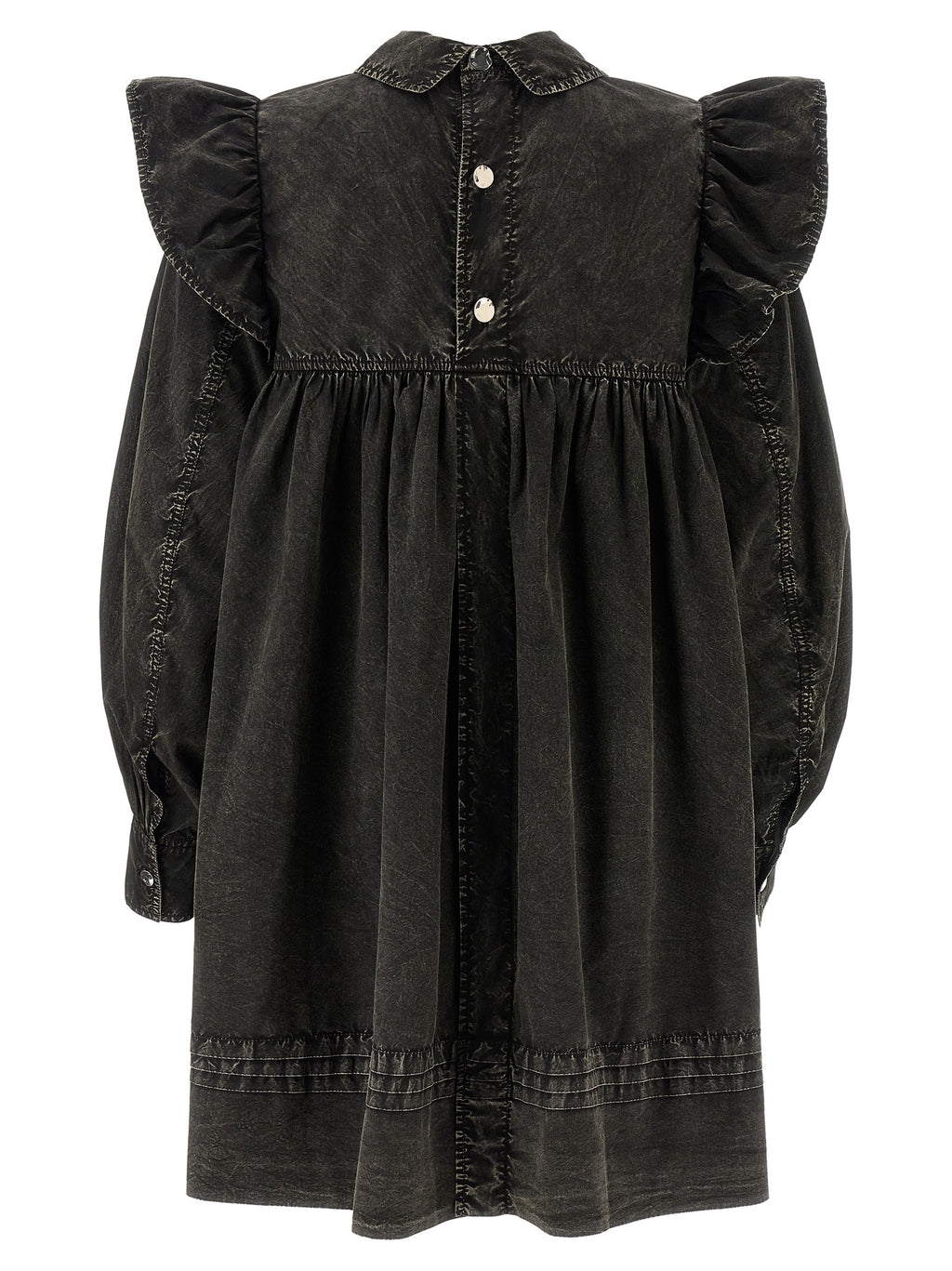 Ganni Black Organic Cotton Short Dress