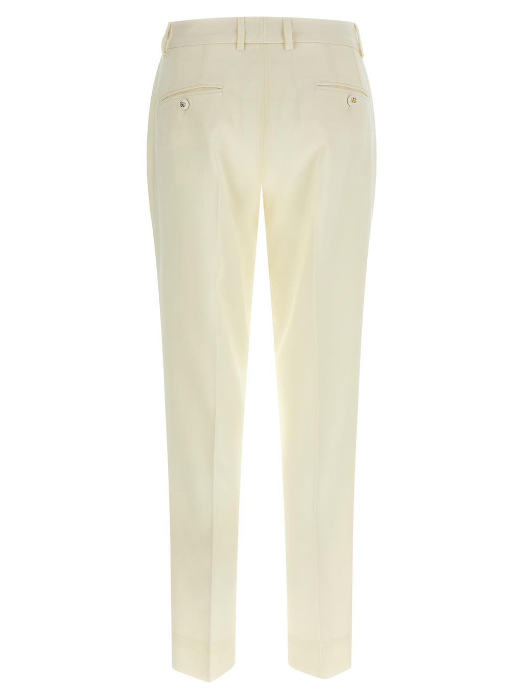 Dolce & Gabbana White Virgin Wool Dress Pants