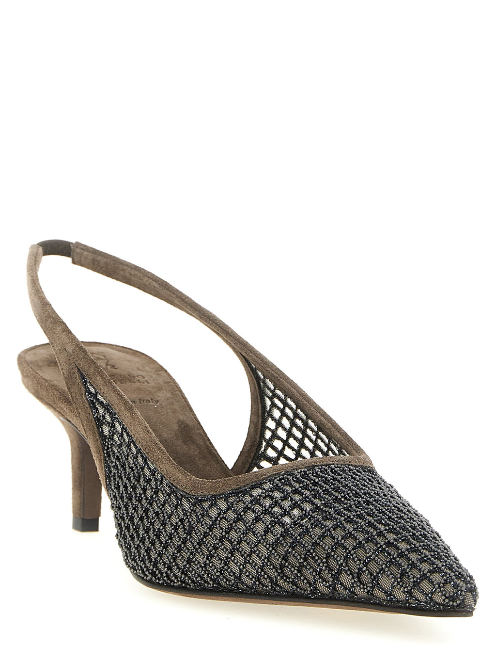 Brunello Cucinelli Brown Calfskin Mid Heel Pumps