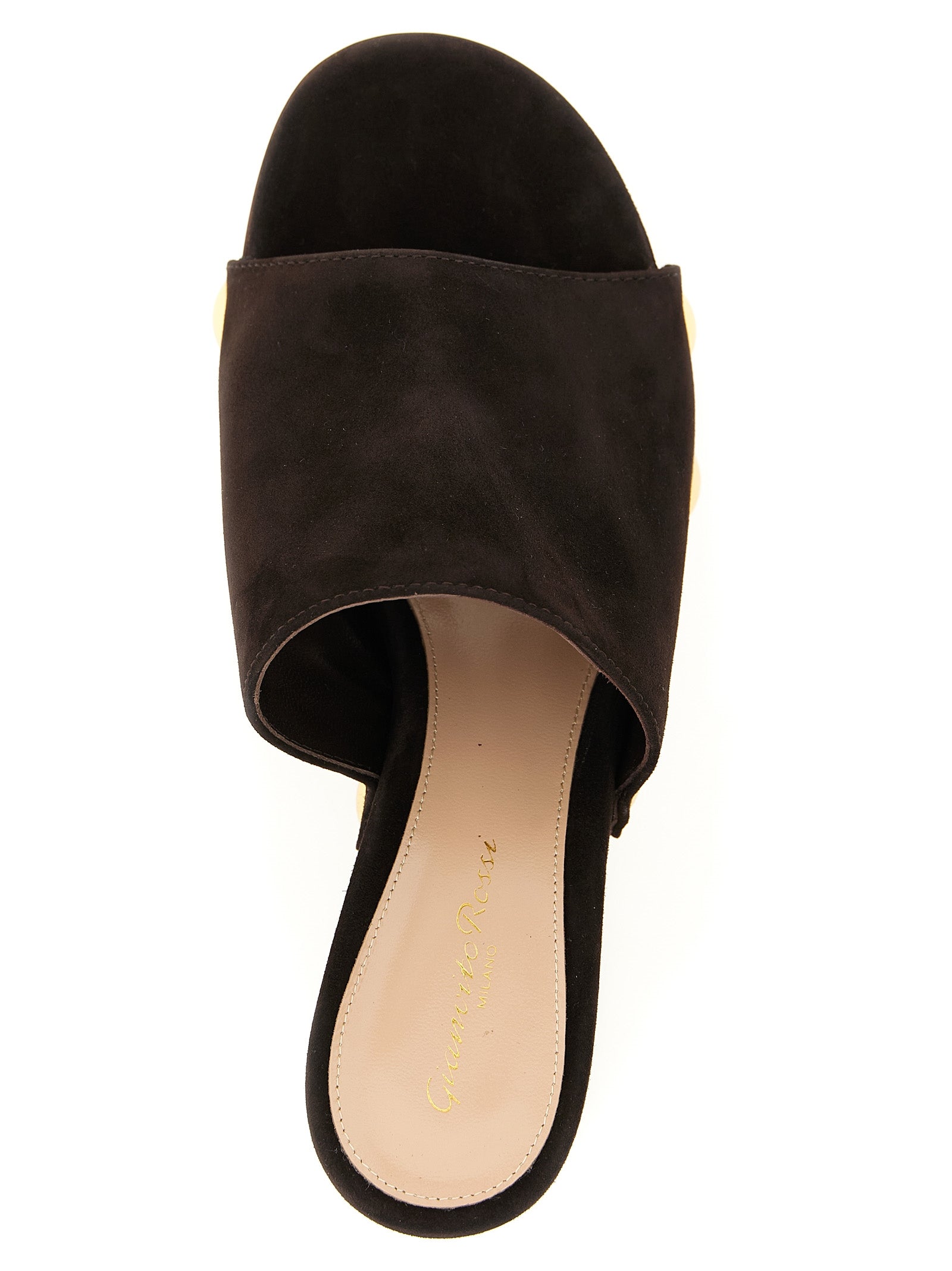 Gianvito Rossi Brown Suede Leather Wedge Sandals