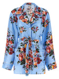 Dolce & Gabbana Blue Silk Blouse