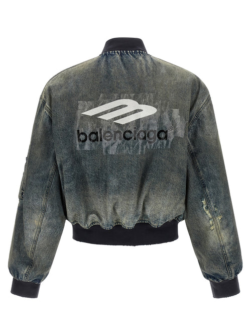 Balenciaga Bomber aus grauem Polyester