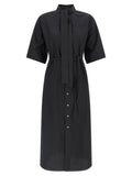 Lemaire Black Cotton Midi Dress