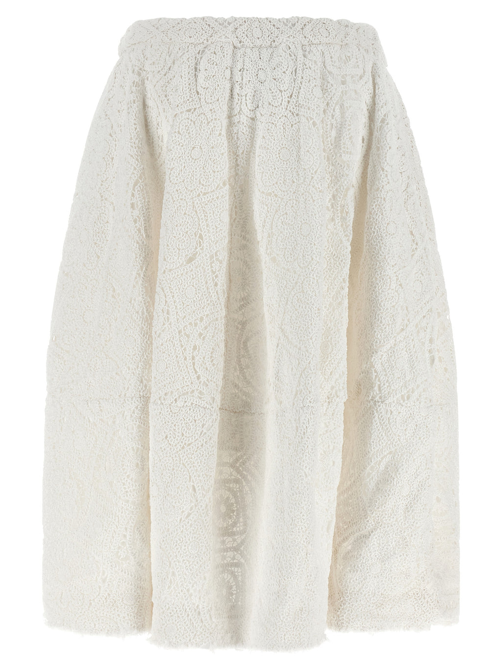 Comme Des Garçons White Cotton Midi Skirt