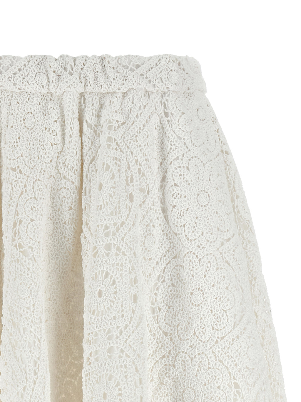 Comme Des Garçons White Cotton Midi Skirt