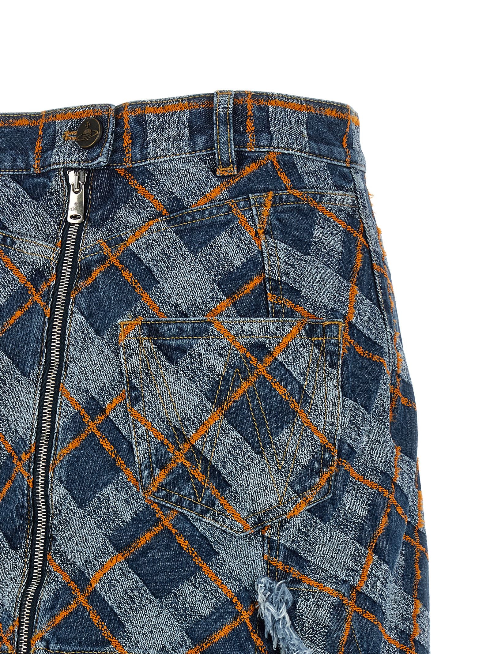 Vivienne Westwood Blue Cotton Long Skirt