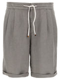 Brunello Cucinelli Gray Linen Bermuda Shorts