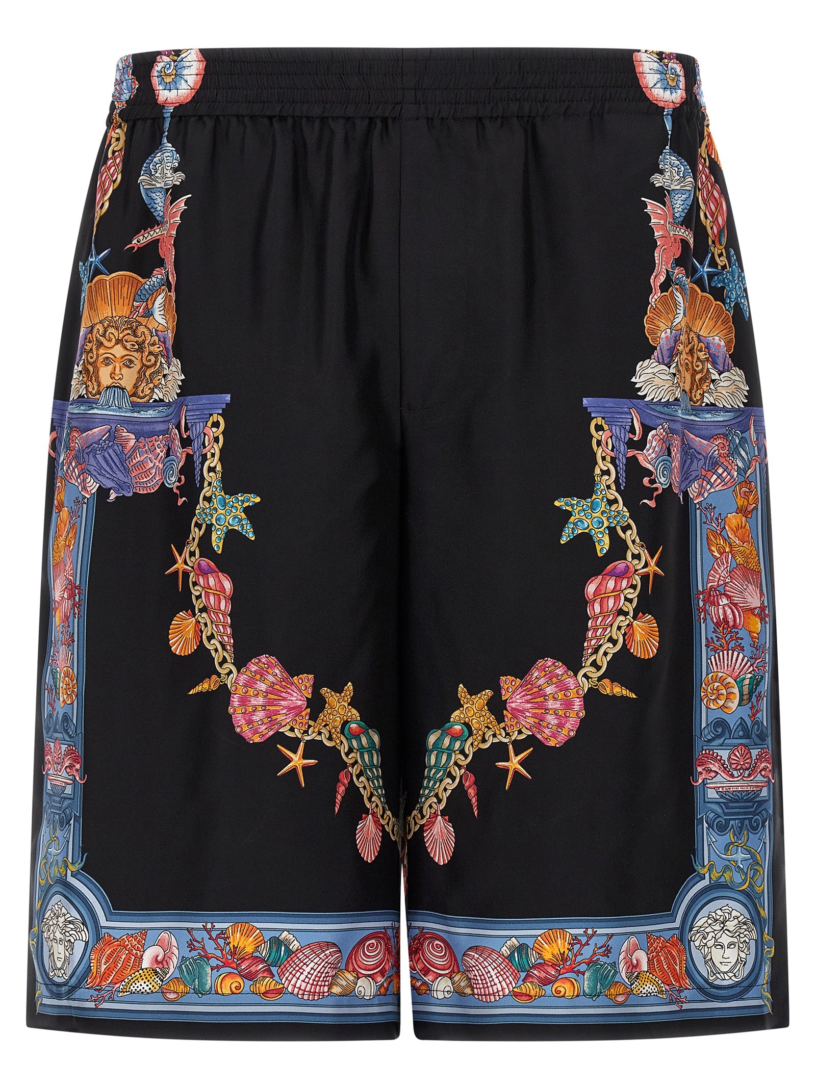 Versace Multicolor Silk Bermuda Shorts