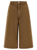 Ami Paris Brown Cotton Bermuda Shorts