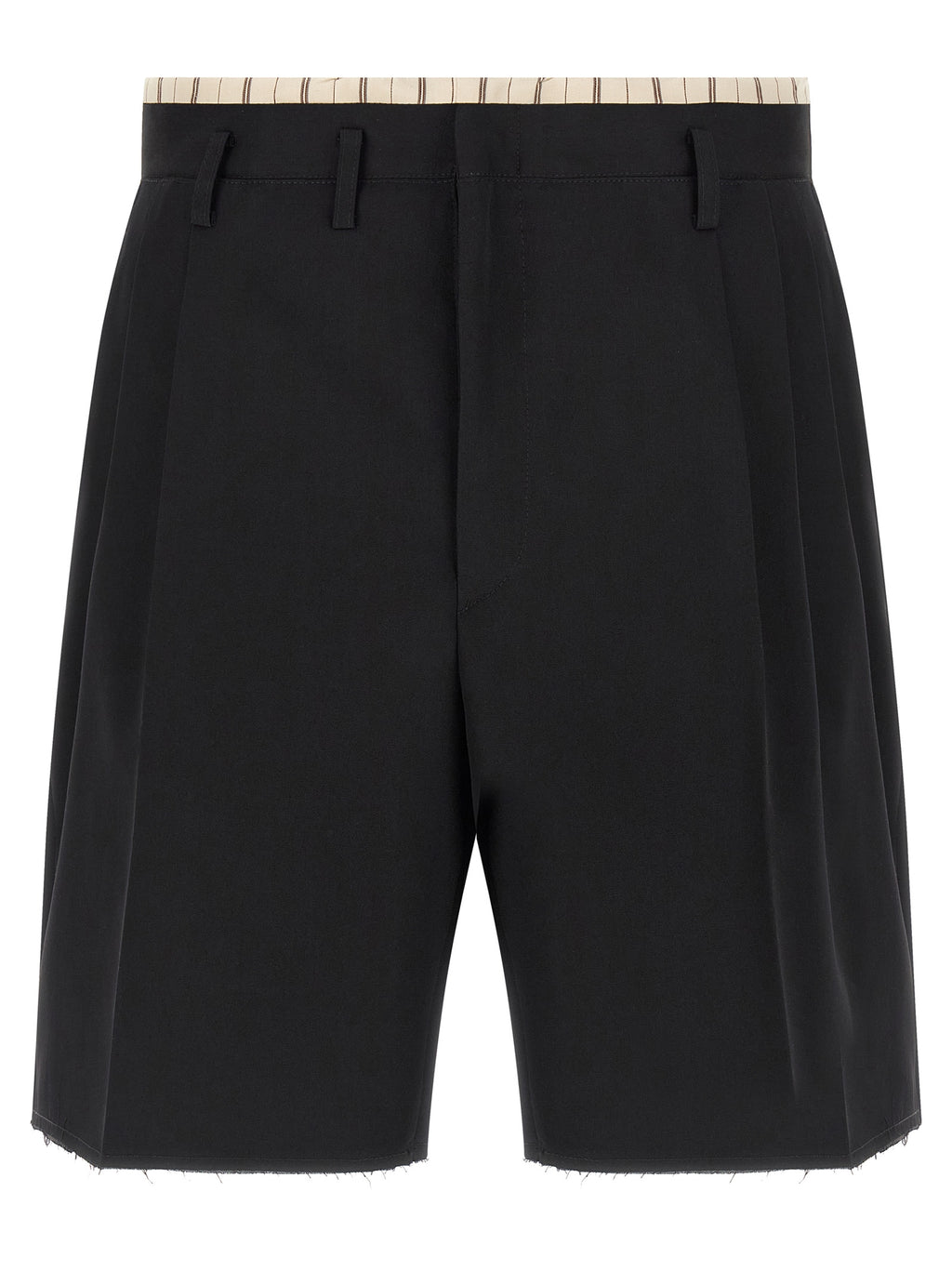 Maison Margiela Black Wool Bermuda Shorts