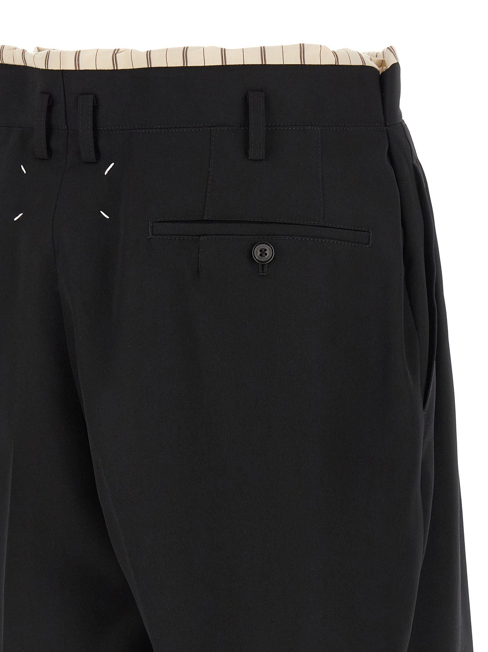 Maison Margiela Black Wool Bermuda Shorts