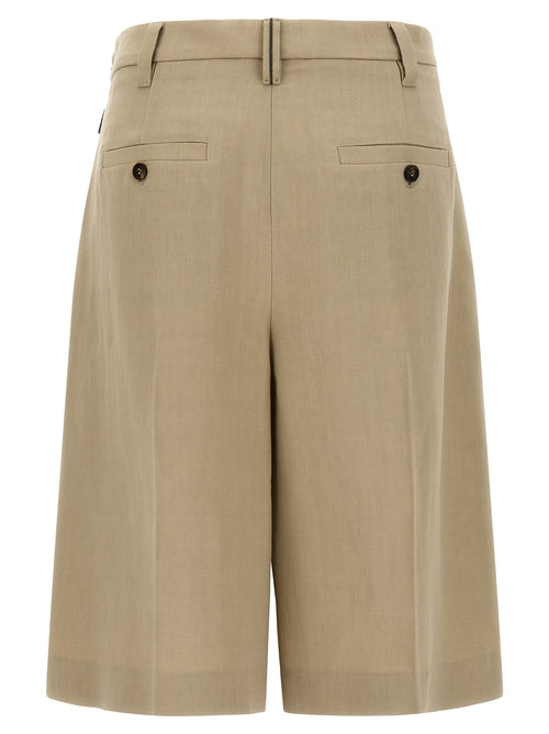Brunello Cucinelli Beige Viskose Bermudashorts