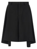 Comme Des Garçons Black Wool Bermuda Shorts