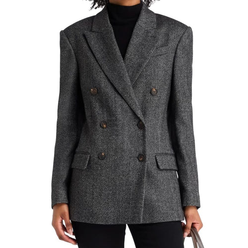 Brunello Cucinelli Schwarzer Elastan-Blazer