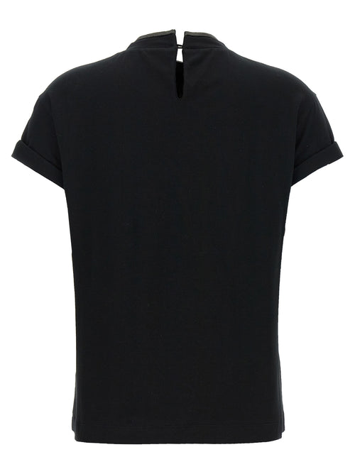 Brunello Cucinelli Schwarzes Baumwoll-T-Shirt