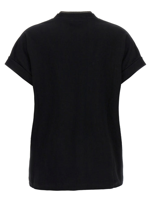 Brunello Cucinelli Schwarzes Baumwoll-T-Shirt