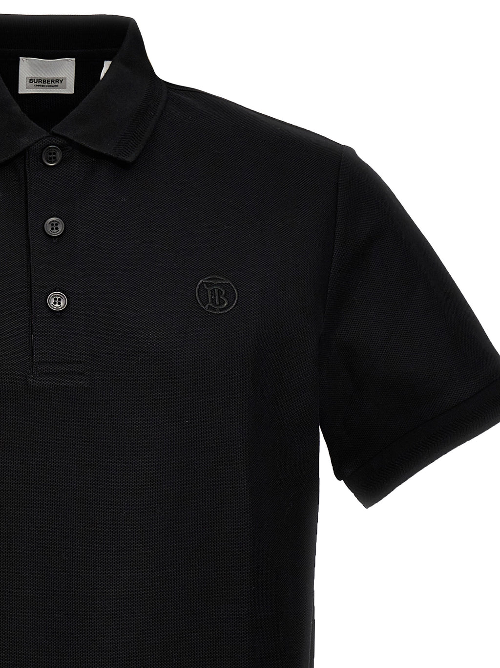 Burberry Black Cotton Polo Shirt