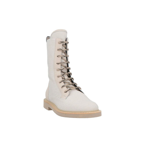 Brunello Cucinelli Beige Schnürstiefeletten aus Baumwolle