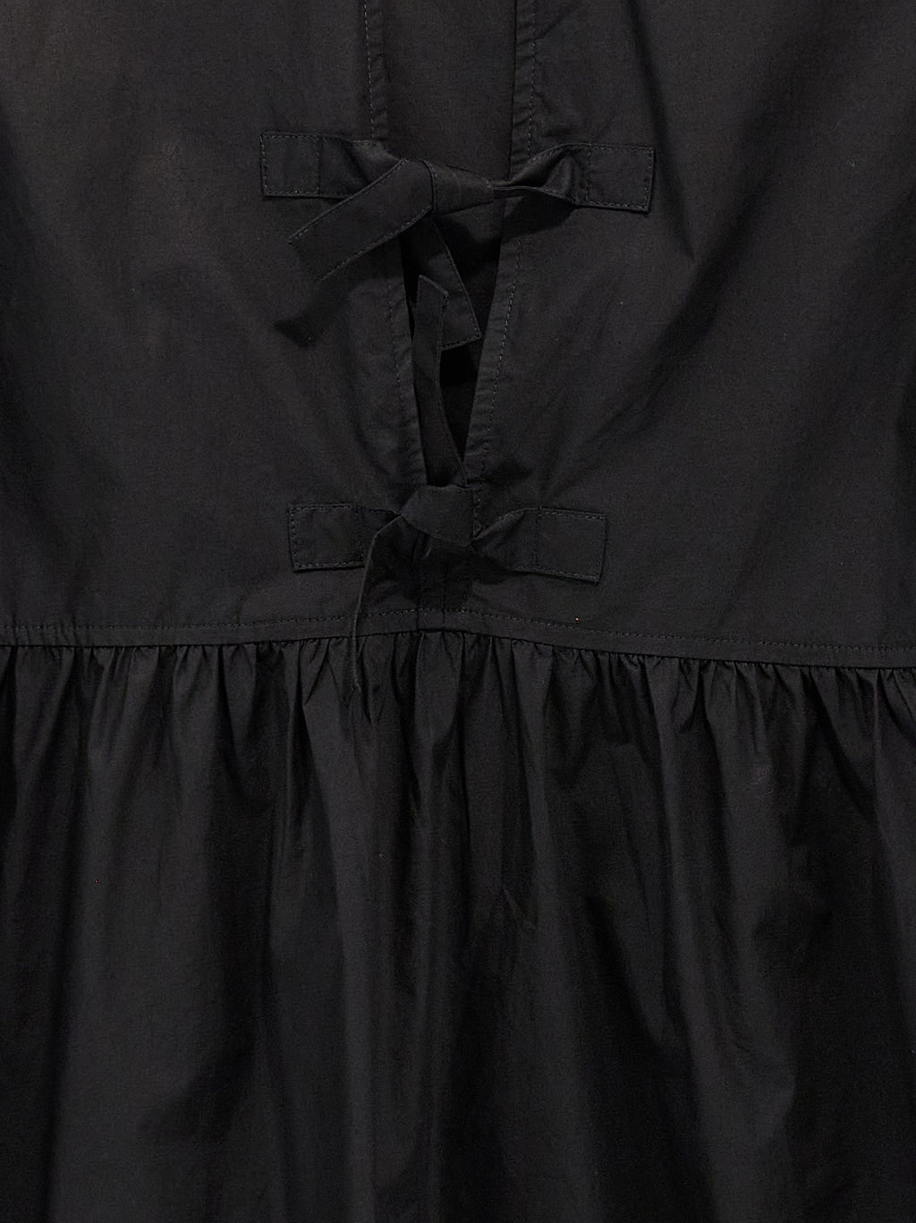 Ganni Black Cotton Short Dress