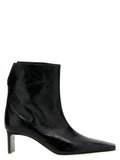 Khaite Black Calfskin Ankle Boots
