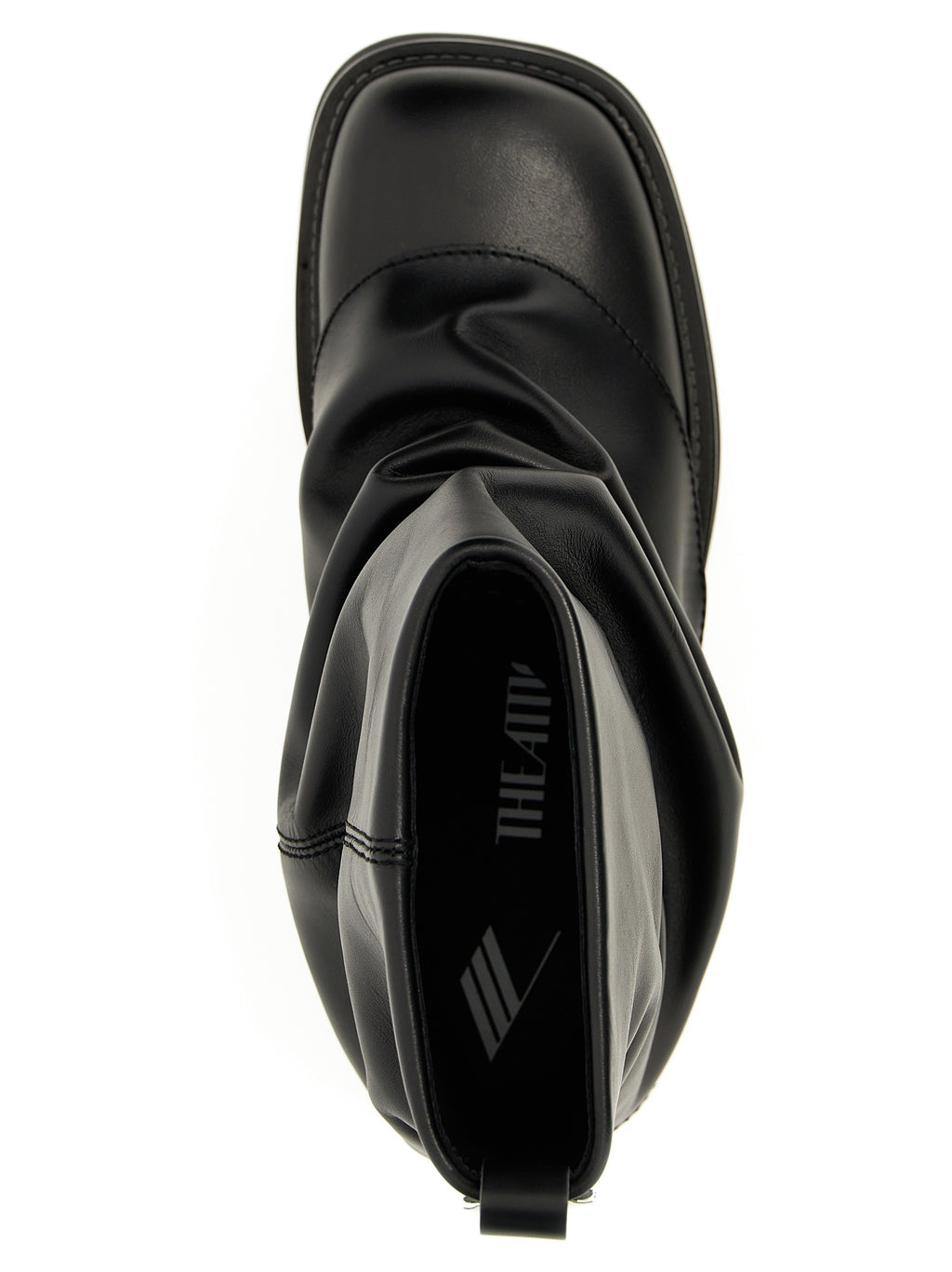The Attico Black Calfskin Ankle Boots