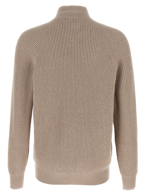 Brunello Cucinelli Beigefarbener Cardigan aus Baumwolle