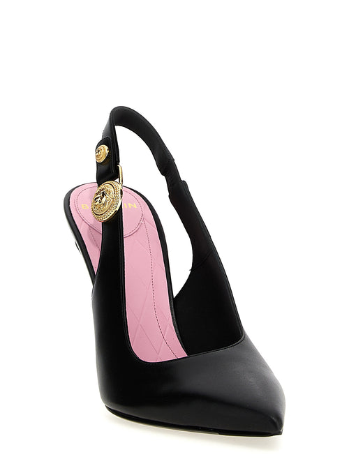 Balmain High Heels aus schwarzem Kalbsleder