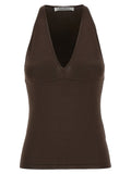 Max Mara Brown Viscose Sleeveles T-Shirt