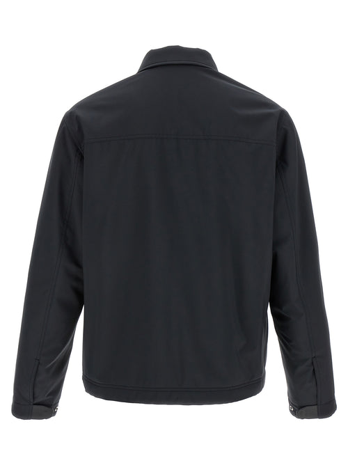 Brioni Blaue Polyester-Shell-Jacke